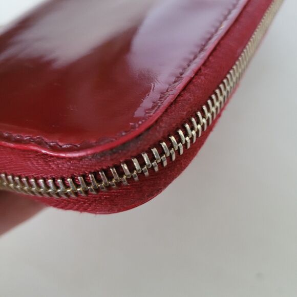 MIU MIU Patent Leather Red Burgundy Zip Long Wallet Clutch Logo Accordion Large - Picture 4 of 14